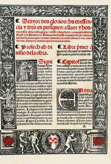 Framed Print : LLULL, Ramn (1235-1315). Prologue of Ramn Llull's work 'Blanquerna', utopic novel written between 1283 and 1285 Framed Print : LLULL, Ramn (1235-1315). Prologue of Ramn Llull's work 'Blanquerna', utopic novel written between 1283 and 1285