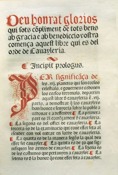 Framed Print : LLULLRamn (1235-1315). Philosophermystic and man of letters. Page of the prologue of 'Libre del Orde de Cavaylera' (The Book of the cavalry Order). Manuscript facsimile Framed Print : LLULLRamn (1235-1315). Philosophermystic and man of letters. Page of the prologue of 'Libre del Orde de Cavaylera' (The Book of the cavalry Order). Manuscript facsimile