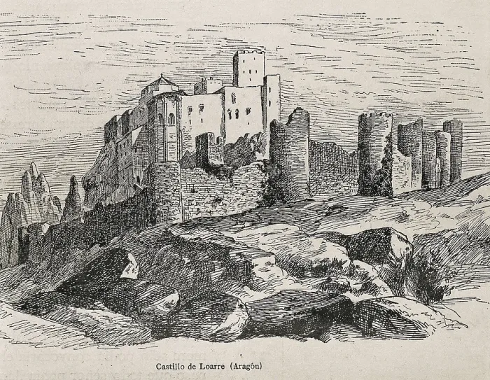 Framed Print : Loarre. Romanesque castle. Engraving. SPAIN. Zaragoza. Academia General Militar (General Military Academy). AISA / Everett Collection**US SALES ONLY**