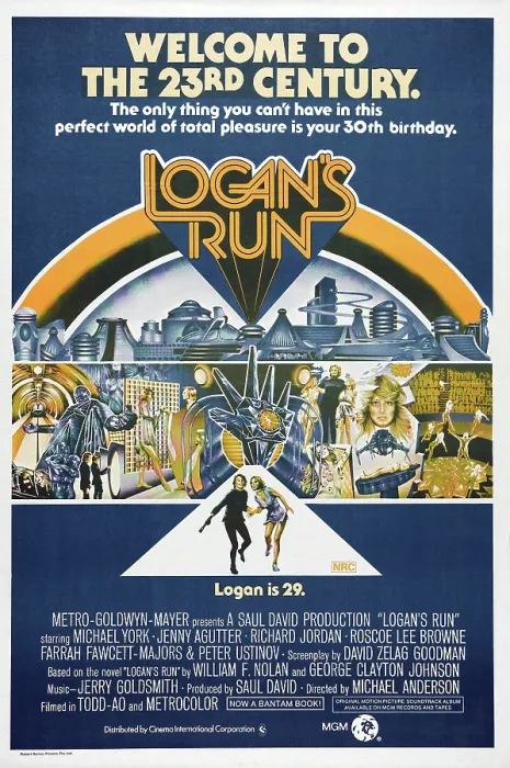 Framed Print : LOGAN'S RUN, Australian Poster, bottom from left: Michael York, Jenny Agutter, 1976