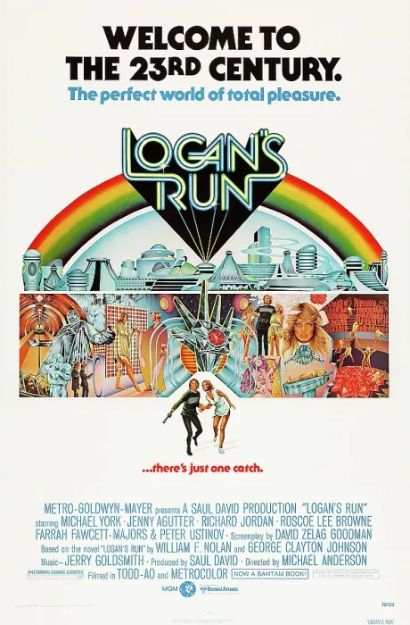 Framed Print : LOGAN'S RUN, US poster, bottom from left: Michael York, Jenny Agutter, 1976 Framed Print : LOGAN'S RUN, US poster, bottom from left: Michael York, Jenny Agutter, 1976