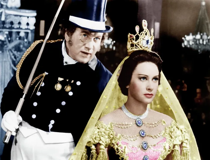 Framed Print : LOLA MONTES, from left: Peter Ustinov, Martine Carol, 1955