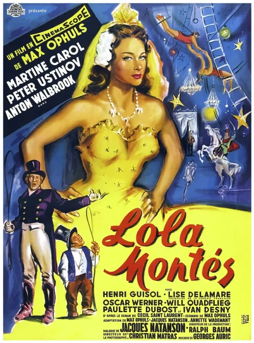 Framed Print : LOLA MONTES (THE SINS OF LOLA MONTES), Martine Carol, (French poster art), 1955