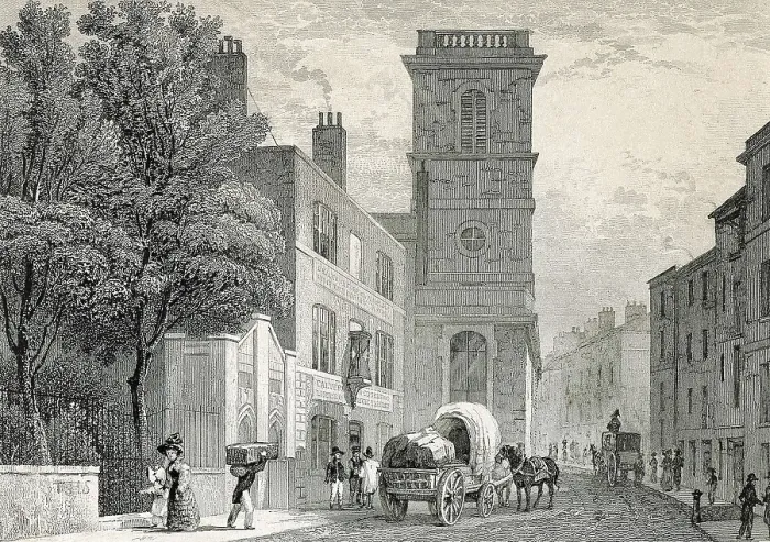 Framed Print : London. Alhallows church in Upper Thames street, c. 1829. Drawing by Thomas H. Shepherd and engraving by J. Hinchliffe. Engraving. AISA / Everett Collection**US SALES ONLY** Framed Print : London. Alhallows church in Upper Thames street, c. 1829. Drawing by Thomas H. Shepherd and engraving by J. Hinchliffe. Engraving. AISA / Everett Collection**US SALES ONLY**