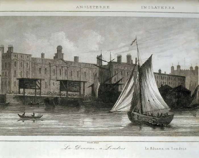 Framed Print : London. Custom's House. Engraving. SPAIN. Barcelona. Biblioteca de Catalunya (National Library of Catalonia). AISA / Everett Collection**US SALES ONLY**