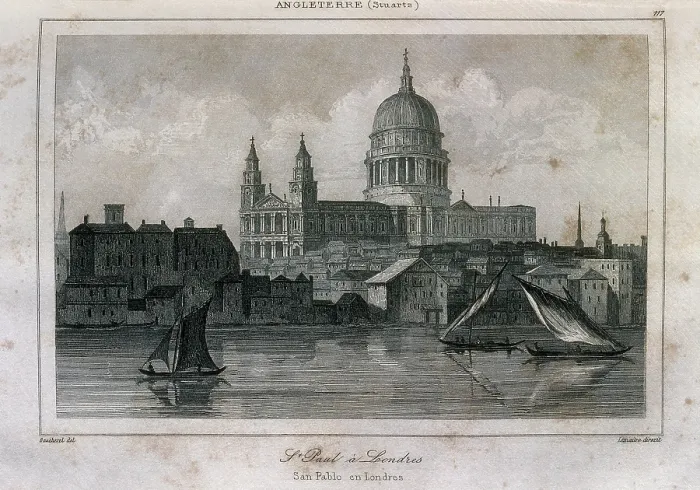 Framed Print : London. St. Paul's Cathedral (1844). Engraving. - Iberfoto / Everett Collection (246042)**US SALES ONLY**
