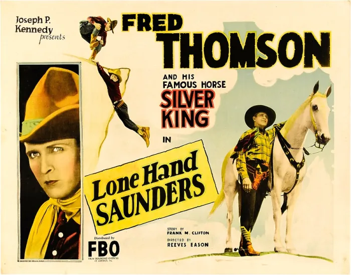 Framed Print : LONE HAND SAUNDERS, Fred Thomson (far left, man hanging off the cliff in upper center, and far right, with his horse, Silver King'), 1926 Framed Print : LONE HAND SAUNDERS, Fred Thomson (far left, man hanging off the cliff in upper center, and far right, with his horse, Silver King'), 1926