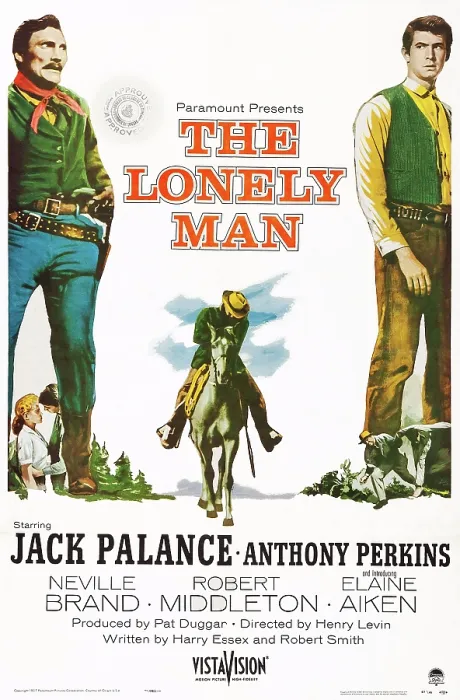 Framed Print : THE LONELY MAN, US poster art, from left: Jack Palance, Anthony Perkins, 1957 Framed Print : THE LONELY MAN, US poster art, from left: Jack Palance, Anthony Perkins, 1957