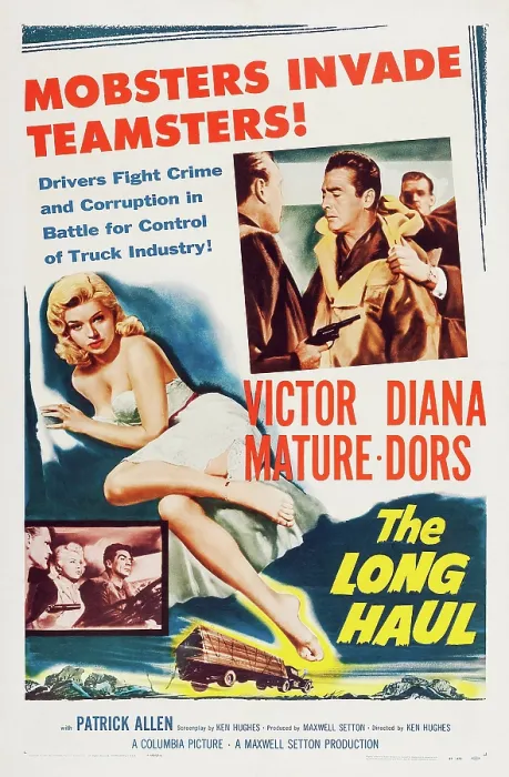 Framed Print : THE LONG HAUL, US poster art, top right: Victor Mature, left: Diana Dors, 1957 Framed Print : THE LONG HAUL, US poster art, top right: Victor Mature, left: Diana Dors, 1957