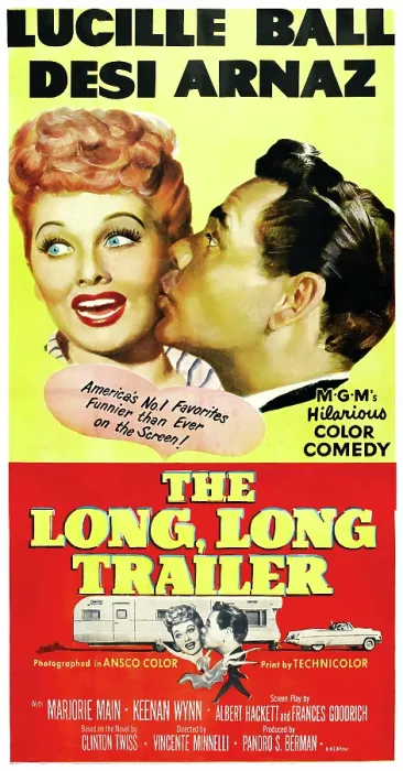 Framed Print : THE LONG, LONG TRAILER, US poster art, top and bottom from left: Lucille Ball, Desi Arnaz, 1953