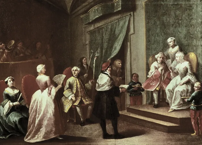 Framed Print : LONGHI, Pietro Falca, called Pietro (1702-1785). Hebrew wedding. Late 18th c. Oil on canvas. ISRAEL. Jerusalem. Israel Museum