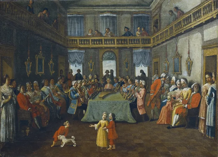 Framed Print : Longhi, Pietro, school of (second half 18th century). The Concert. 18th century. School of Longhi. Costumbrism. Oil on canvas. ITALY. Venice Framed Print : Longhi, Pietro, school of (second half 18th century). The Concert. 18th century. School of Longhi. Costumbrism. Oil on canvas. ITALY. Venice