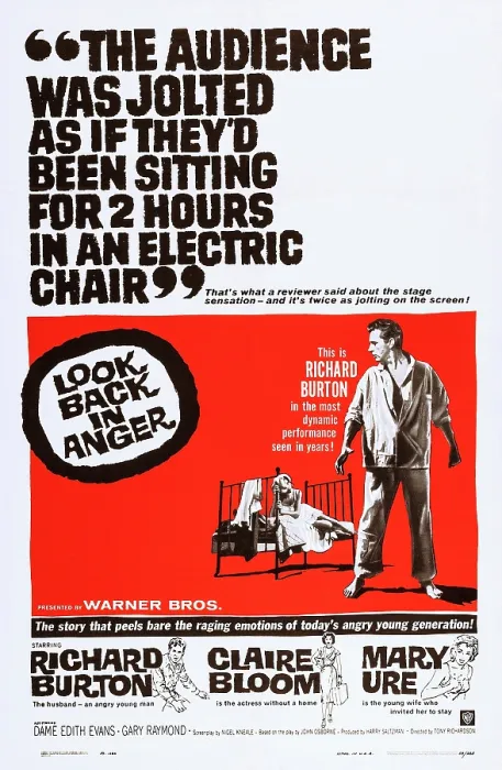 Framed Print : LOOK BACK IN ANGER, l-r: Claire Bloom, Richard Burton on poster art, 1958