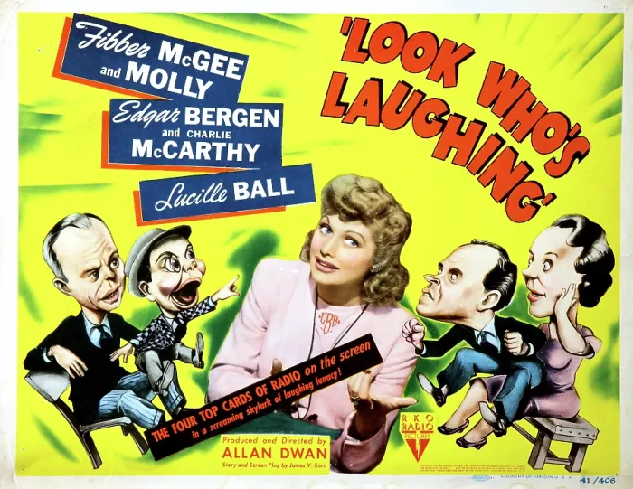 Framed Print : LOOK WHO'S LAUGHING, Edgar Bergen, Charlie McCarthy, Lucille Ball, Jim Jordan, Marian Jordan, 1941