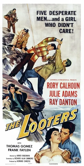Framed Print : THE LOOTERS, US poster, bottom from left: Julie Adams, Rory Calhoun, 1955