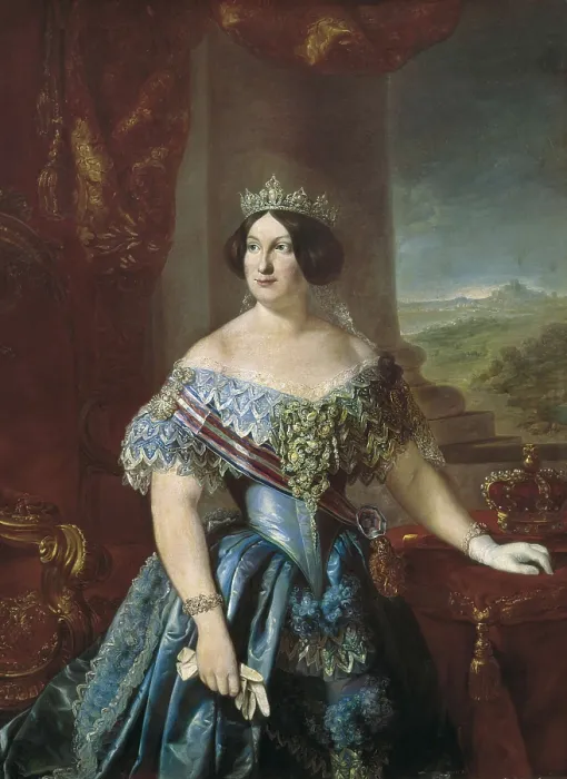 Framed Print : LOPEZ PIQUER, Bernardo (1800-1874). Portrait of Isabel II. 1850. Oil on canvas. SPAIN. Valencia. San Pio V Fine Arts Museum. AISA / Everett Collection**US SALES ONLY**