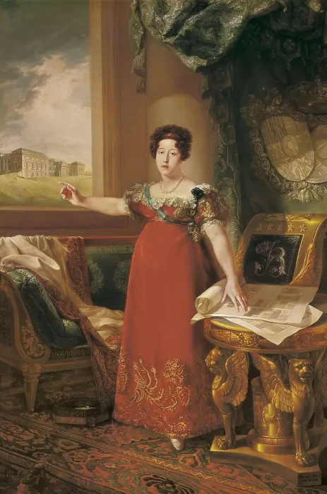 Framed Print : LOPEZ PIQUER, Bernardo (1800-1874). Portrait of Doa Mara Isabel de Braganza. 1829 Framed Print : LOPEZ PIQUER, Bernardo (1800-1874). Portrait of Doa Mara Isabel de Braganza. 1829