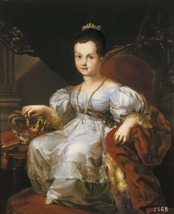 Framed Print : LOPEZ Y PORTAA, Vicente (1772-1850). Portrait of Isabella II child. Oil on canvas. SPAIN. Madrid. Army Museum. AISA / Everett Collection**US SALES ONLY**