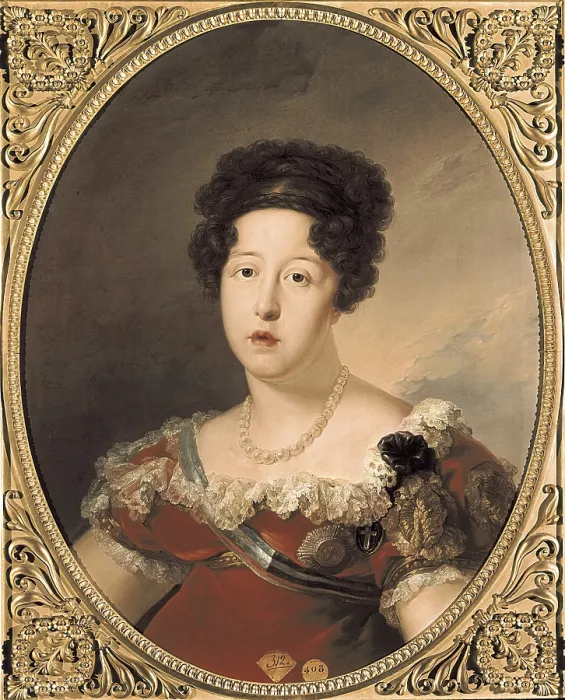 Framed Print : LOPEZ Y PORTAA, Vicente (1772-1850). Doa Mara Isabel de Braganza, Second Wife of Fernando VII. Oil on canvas. SPAIN. Madrid. Prado Museum. AISA / Everett Collection**US SALES ONLY**