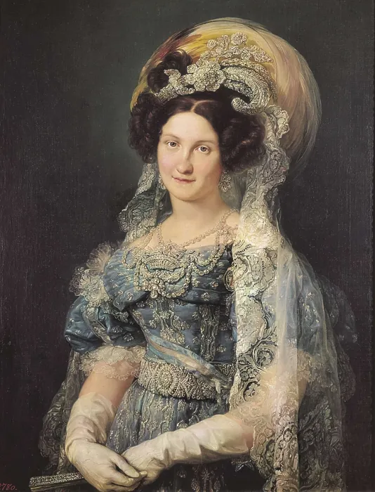 Framed Print : LOPEZ Y PORTAA, Vicente (1772-1850). Maria Christina de Bourbon-Sicile, Queen of Spain. ca. 1830 - ca. 1850. Oil on canvas. SPAIN. Madrid. Prado Museum