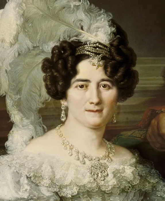 Framed Print : LOPEZ Y PORTAA, Vicente (1772-1850). Don Antonio Ugarte and his wife dona Mara Antonia Larrazbal. beg. 19th c. Detail of the woman. Realism. Oil on canvas. SPAIN. Madrid