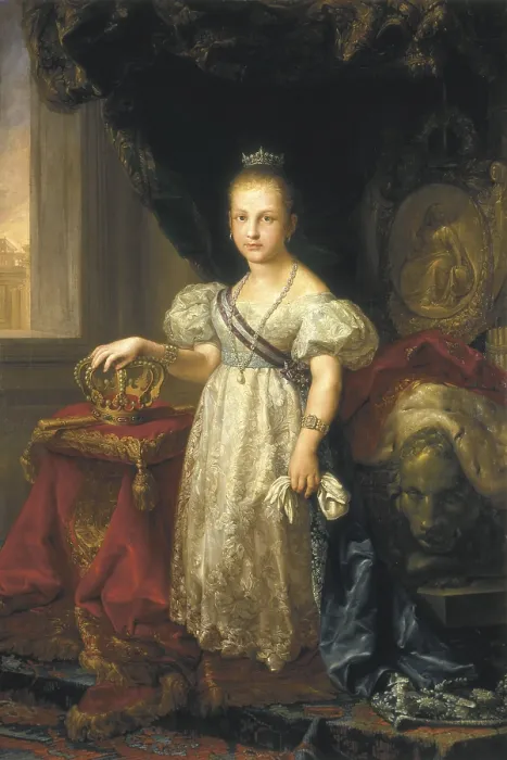 Framed Print : LOPEZ Y PORTAnA, Vicente (1772-1850). Isabel II as a Child. Oil on canvas. SPAIN. Madrid. Ministry of Economy. - M.C.Esteban / Iberfoto / Everett Collection (320516)**US SALES ONLY**