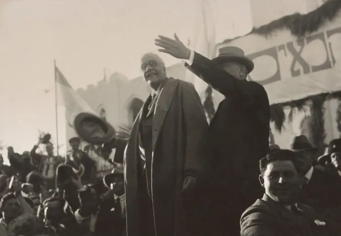 Framed Print : Lord Arthur Balfour accepts cheers from crowds in Tel Aviv, March 26, 1925. He traveled to Palestine to attend the opening of Hebrew University in Jerusalem Framed Print : Lord Arthur Balfour accepts cheers from crowds in Tel Aviv, March 26, 1925. He traveled to Palestine to attend the opening of Hebrew University in Jerusalem