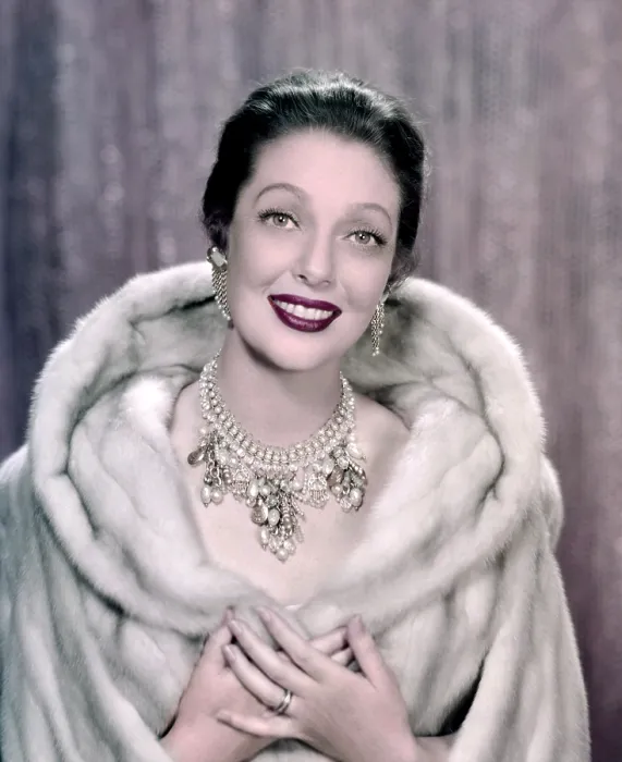 Framed Print : Loretta Young, modeling a crystal mink cape, 1961 Framed Print : Loretta Young, modeling a crystal mink cape, 1961