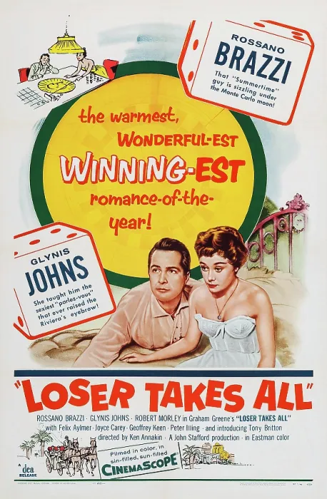 Framed Print : LOSER TAKES ALL, US poster art, from left: Rossano Brazzi, Glynis Johns, 1956