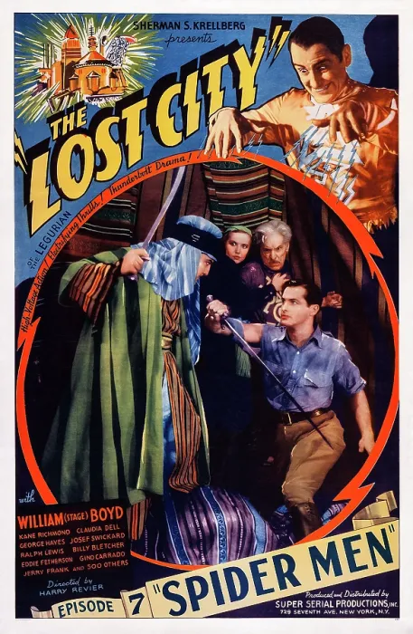 Framed Print : THE LOST CITY, US poster art, William Stage Boyd; Episode 7: Spider Men, 1935 Framed Print : THE LOST CITY, US poster art, William Stage Boyd; Episode 7: Spider Men, 1935