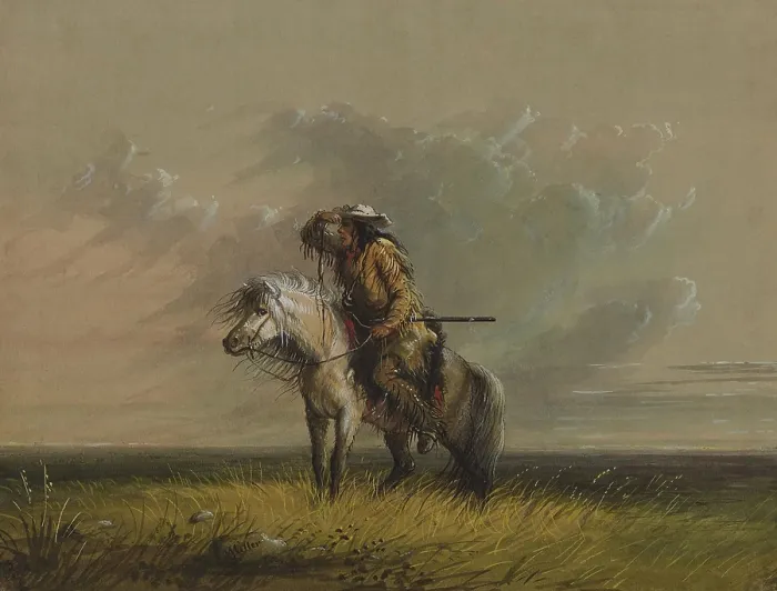 Framed Print : THE LOST GREENHORN, 1858-1860, by Alfred Jacob Miller, painting, watercolor on paper