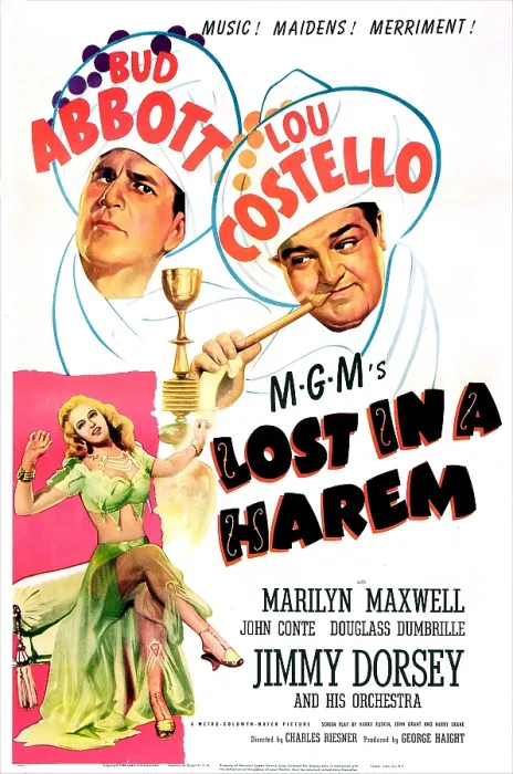 Framed Print : LOST IN A HAREM, US poster, Bud Abbott, Lou Costello, Marilyn Maxwell, 1944