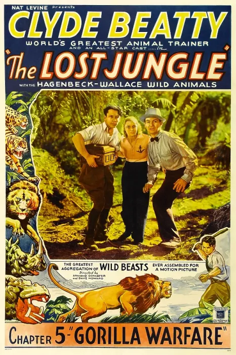 Framed Print : THE LOST JUNGLE, left: Clyde Beatty in Chapter 5: Gorilla Warfare, 1934 Framed Print : THE LOST JUNGLE, left: Clyde Beatty in Chapter 5: Gorilla Warfare, 1934
