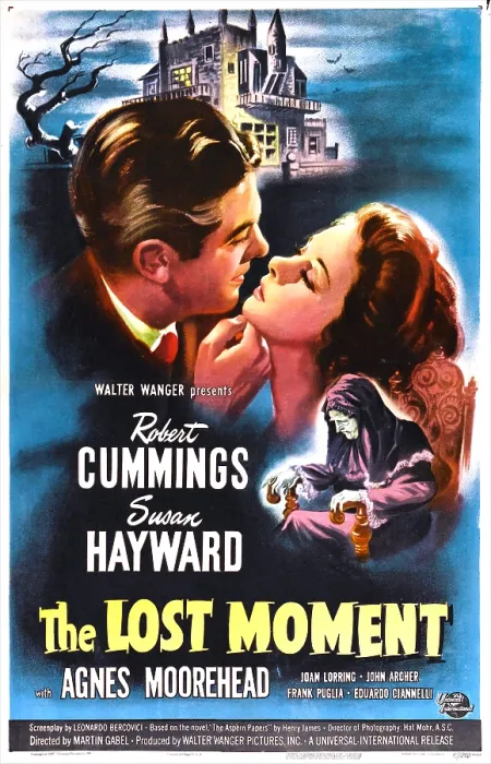 Framed Print : THE LOST MOMENT, US poster, from left: Robert Cummings, Susan Hayward, Agnes Moorehead, 1947