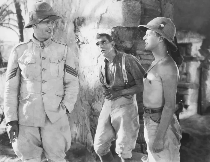 Framed Print : THE LOST PATROL, from left: Victor McLaglen, Boris Karloff, Douglas Walton, 1934 Framed Print : THE LOST PATROL, from left: Victor McLaglen, Boris Karloff, Douglas Walton, 1934