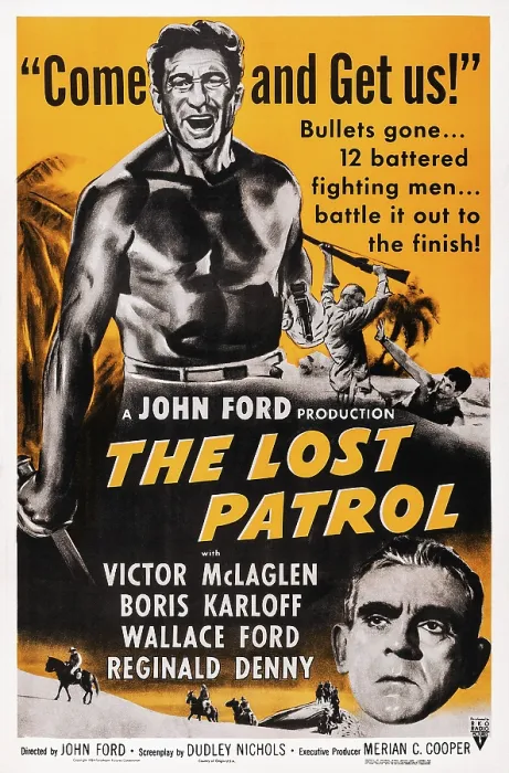 Framed Print : THE LOST PATROL, US poster art, top: Victor McLaglen; bottom: Boris Karloff, 1934 Framed Print : THE LOST PATROL, US poster art, top: Victor McLaglen; bottom: Boris Karloff, 1934