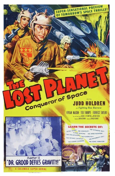 Framed Print : THE LOST PLANET, US poster art, top, second from left: Judd Holdren; Chapter 11: Dr. Good Defies Gravity!, 1953 Framed Print : THE LOST PLANET, US poster art, top, second from left: Judd Holdren; Chapter 11: Dr. Good Defies Gravity!, 1953