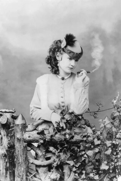 Framed Print : Lotta Crabtree (1847-1924), American entertainer, Lotta Crabtree, half-length portrait, facing right, holding cigar, photograph by J. Gurney & Son, 1868