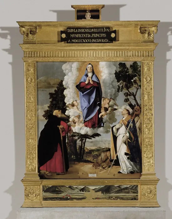 Framed Print : LOTTO, Lorenzo (1480-1556). Altarpiece of the Ascension of Mary. 1567. ITALY. Asolo. Cathedral. Renaissance art. Cinquecento. Venetian school. Oil on wood