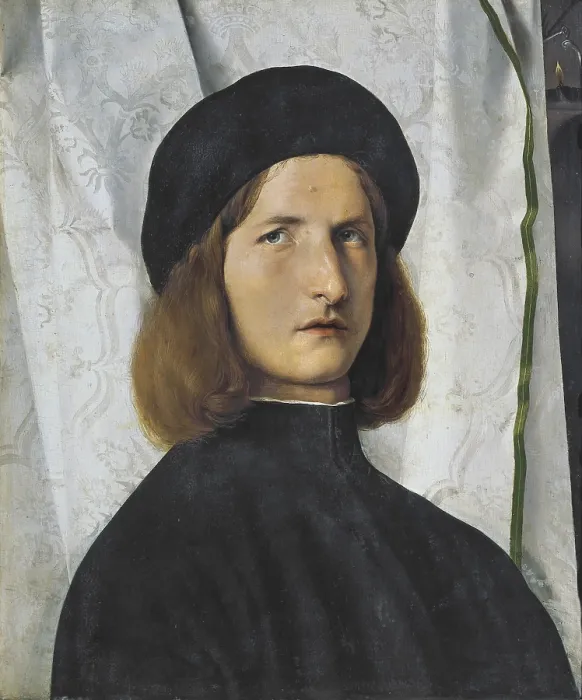 Framed Print : LOTTO, Lorenzo (1480-1556). Portrait of a Youth Against a White Curtain. 1508. Renaissance art. Cinquecento. Venetian school. Oil on wood. AUSTRIA. Vienna Framed Print : LOTTO, Lorenzo (1480-1556). Portrait of a Youth Against a White Curtain. 1508. Renaissance art. Cinquecento. Venetian school. Oil on wood. AUSTRIA. Vienna