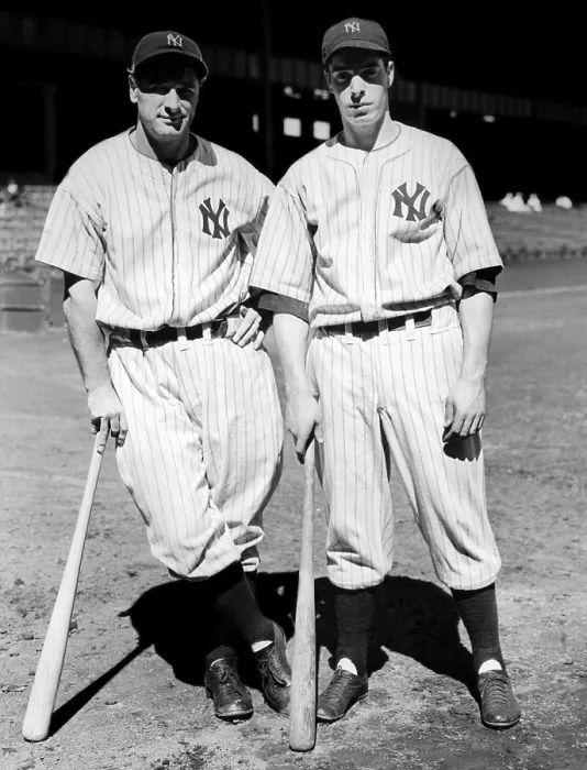 Framed Print : Lou Gehrig and Joe DiMaggio, 1936. Courtesy: CSU Archives / Everett Collection