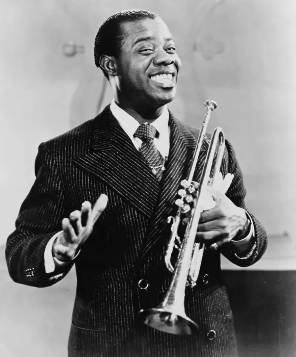 Framed Print : Louis Armstrong (1901-1971), African American Jazz musician, holding his trumpet, 1948 Framed Print : Louis Armstrong (1901-1971), African American Jazz musician, holding his trumpet, 1948