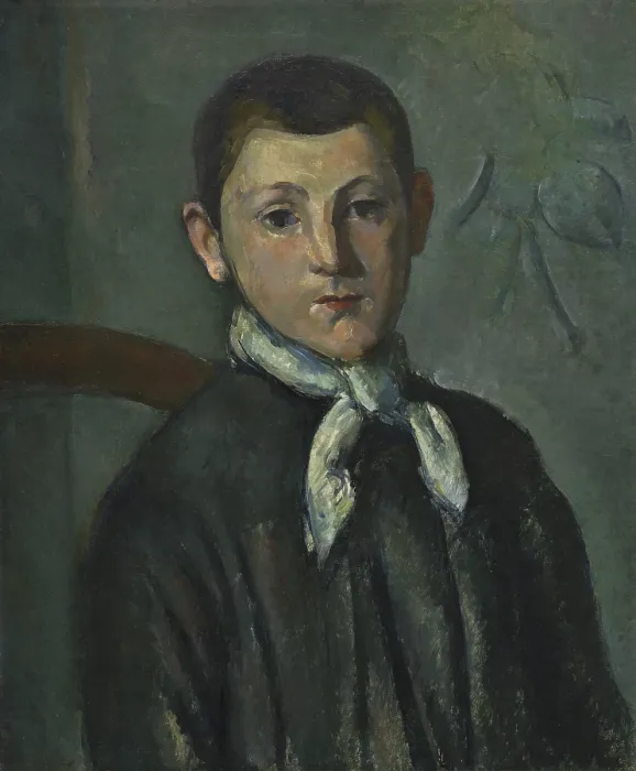 Framed Print : Louis Guillaume, by Paul Cezanne, 1882, French Post-Impressionist painting, oil on canvas. Guillaume was the son of friends of the artist, and a friend of Cezanne's son, Paul