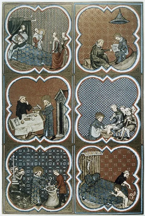 Framed Print : LOUIS IX, Saint Louis, of France (1214-1270). King of France (1226-1270). Depicting the king's life. Gothic art. Miniature Painting