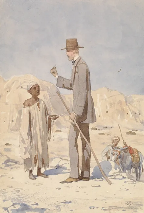 Framed Print : Louis Philippe Albert d'Orleans at an excavation in Egypt, by Willem de Famars Testas, 1860, Dutch watercolor painting Framed Print : Louis Philippe Albert d'Orleans at an excavation in Egypt, by Willem de Famars Testas, 1860, Dutch watercolor painting