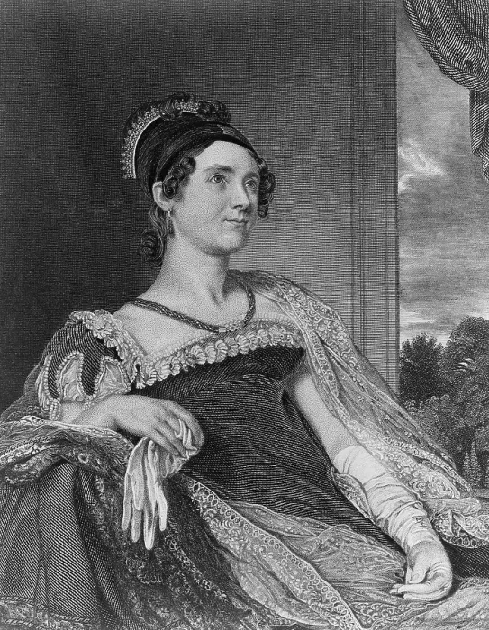 Framed Print : Louisa Catherine Adams; Mrs. John Quincy Adams, engraved copy by GF Storm of a painting by CR Leslie, ca. 1834-1860