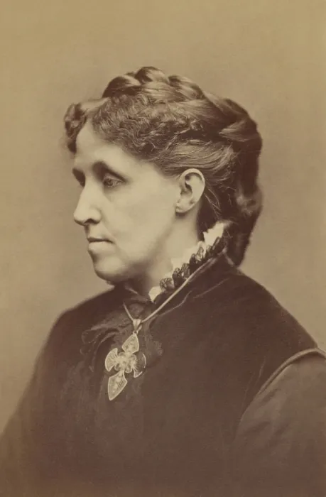 Framed Print : Louisa May Alcott, ca. 1870-75, in a photo portrait by George Kendall Warren of Boston, at around age 40. She published her first book, Flower Fables, in 1854, at age 22