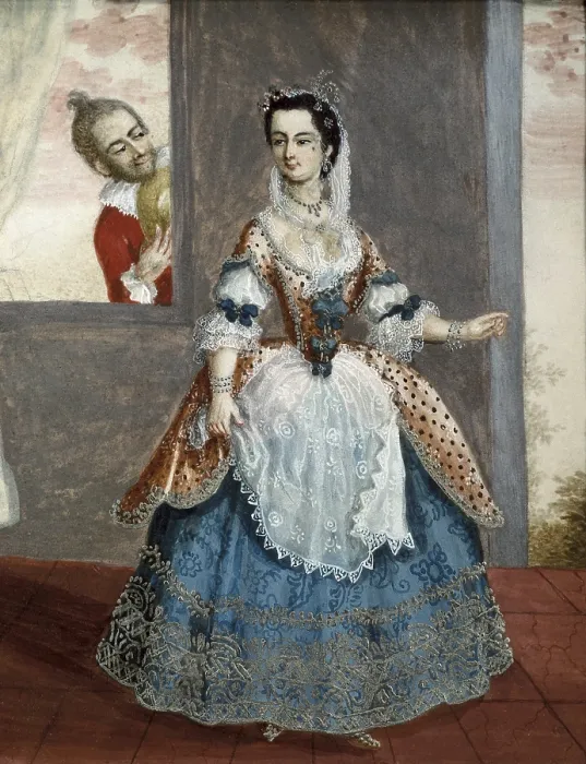 Framed Print : Louise Contat (1760-1813), a Comedie Franaise actress, playing 'Rosine'. Painting. FRANCE. Paris. Musee Carnavalet (Carnavalet Museum)