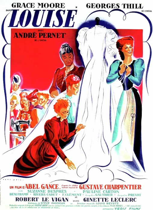 Framed Print : LOUISE, French poster art, top from left: Suzanne Despres, Grace Moore, 1939