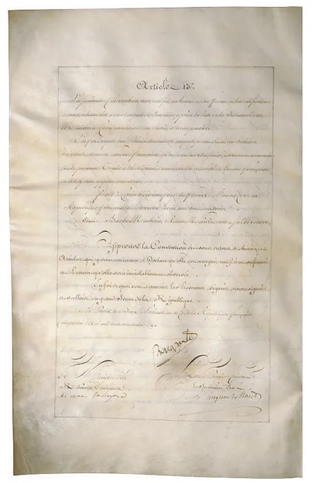 Framed Print : Louisiana Purchase Treaty of 1803 signed by Napoleon Bonaparte and Talleyrand